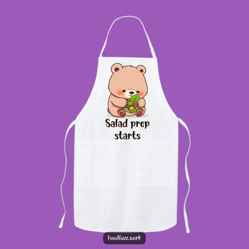 Funny Bear Cub Salad Apron: Kitchen Humor for Foodies, Excellent Funny Gift