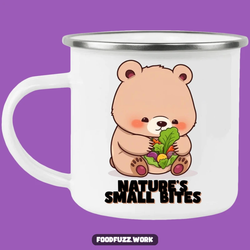 Funny Bear Cub Salad Camping Mug: Adventure Humor for Outdoors, Perfect Funny Gift