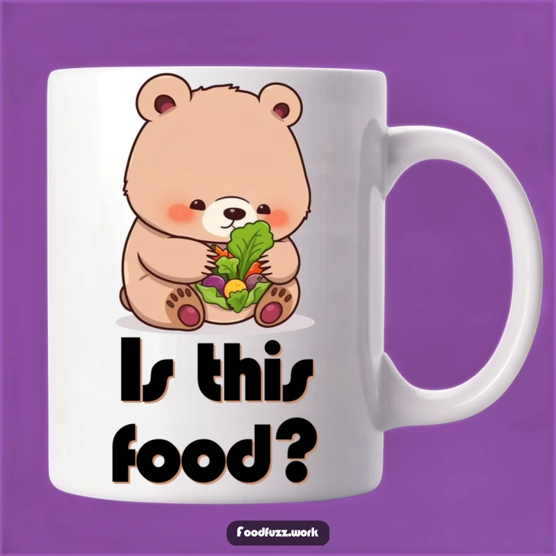 Funny Bear Cub Salad Mug: Adorable Healthy Eating Humor, Perfect Funny Gift