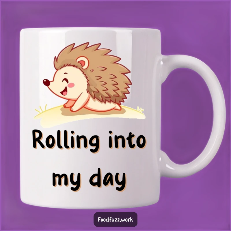 Funny Hedgehog Rolling Mug: Hilarious Joyful Descent Gift for Fun Lovers!