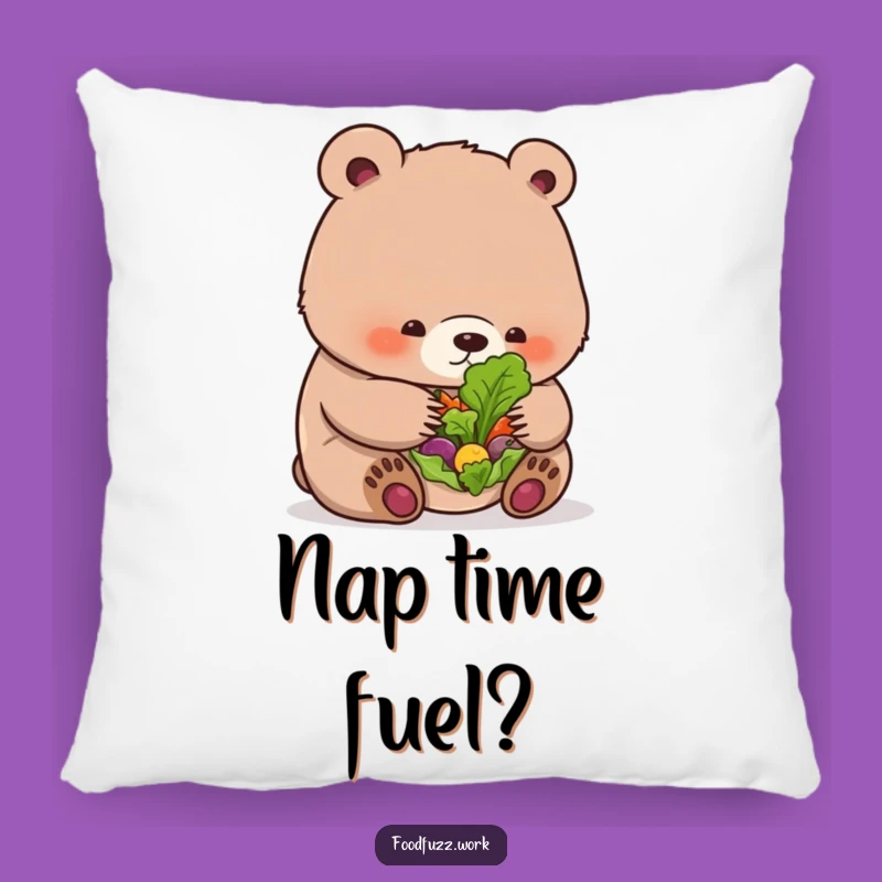 Funny Bear Cub Salad Pillow: Cozy & Cute Humor Accent, Wonderful Funny Gift