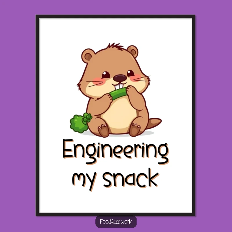 Funny Beaver Cucumber Digital Art: Instant Humorous Decor for the Busy!