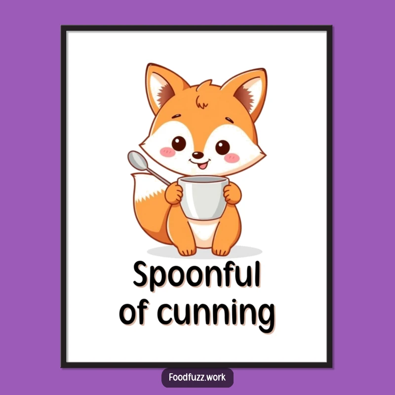 Funny Fox Baking Digital Art: Instant Kitchen Humor Download, Perfect Funny Gift