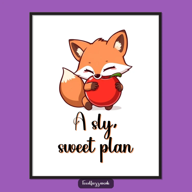 Funny Fox Digital Art: Sly Keeper, Instant Downloadable Mischief