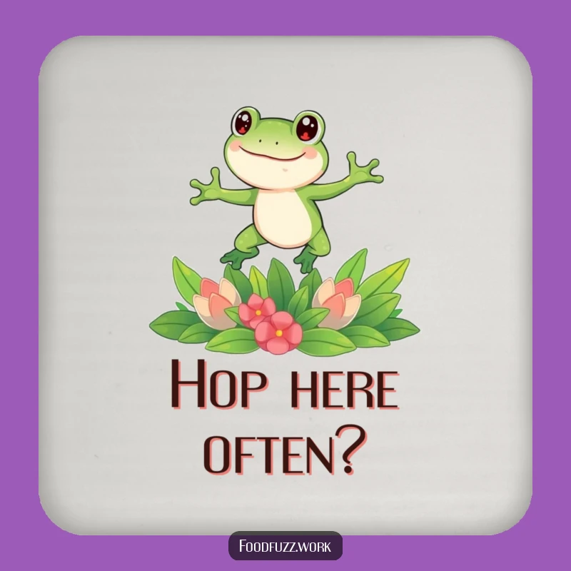 Funny Frog Leaping Coasters: Protect Surfaces with Humorous Veggie Art!