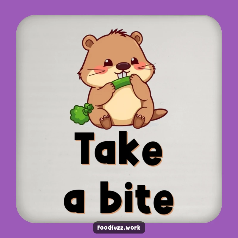 Funny Beaver Cucumber Coasters: Protect Surfaces with Diligent Charm!