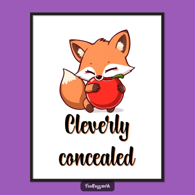 Funny Fox Poster: Cunning Art, Playful Decor and Humorous Appeal