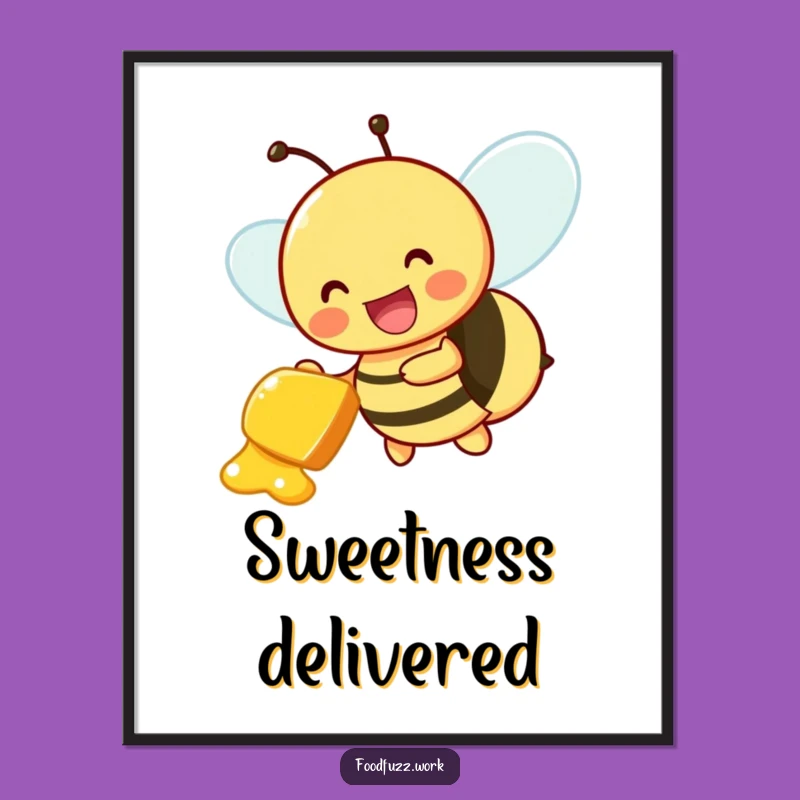 Funny Bee Poster: Sweet Deliveries, Cheerful Decor and Humorous Appeal