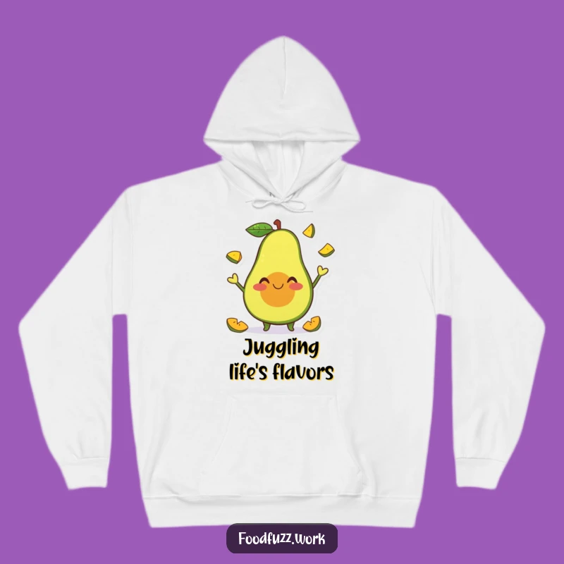 Cozy Funny Avocado Juggling Hoodie: Happy Fruit Comfort Gift