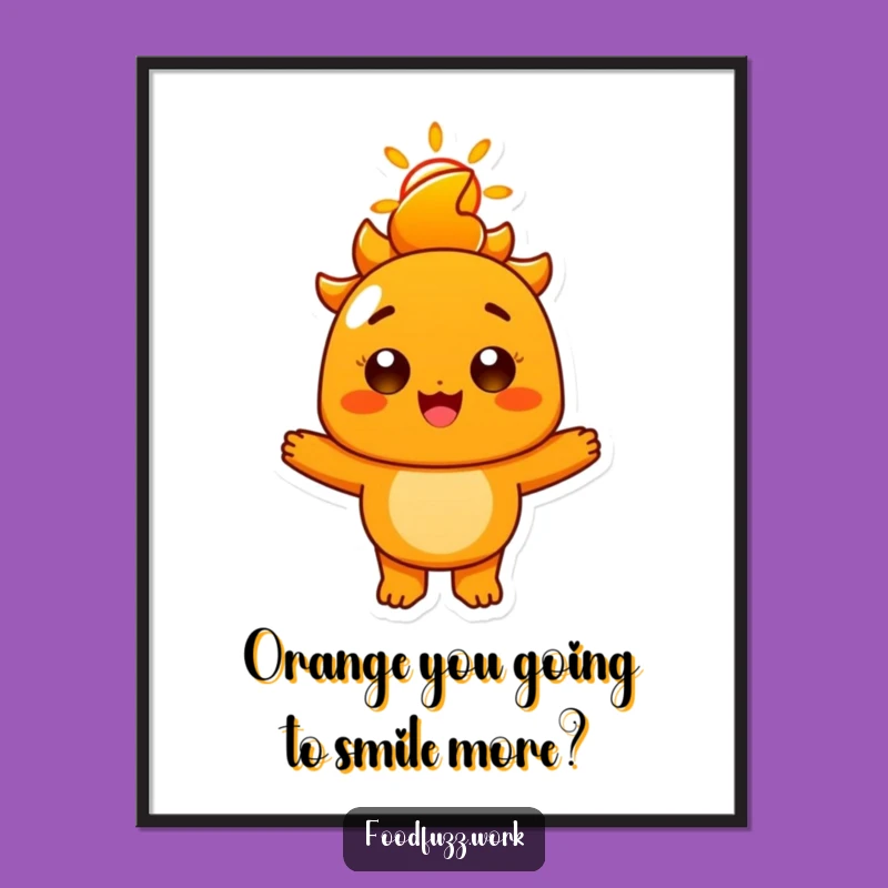 Free Printable Wall Art: Radiant Orange Spreading Sunshine, Whimsical Downloadable Decor for a Cheerful Vibe