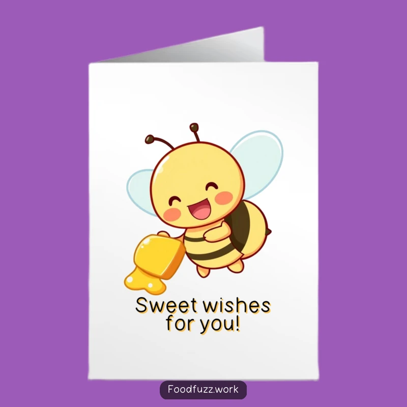 Funny Free Printable Birthday Card: Bee Delivering Sweetness - Downloadable Birthday Gift