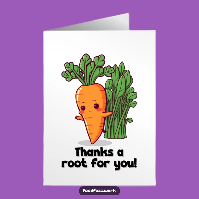 Free Printable Thank You Card: Determined Carrot Reaching for Thanks, a Heartfelt Downloadable Gift!