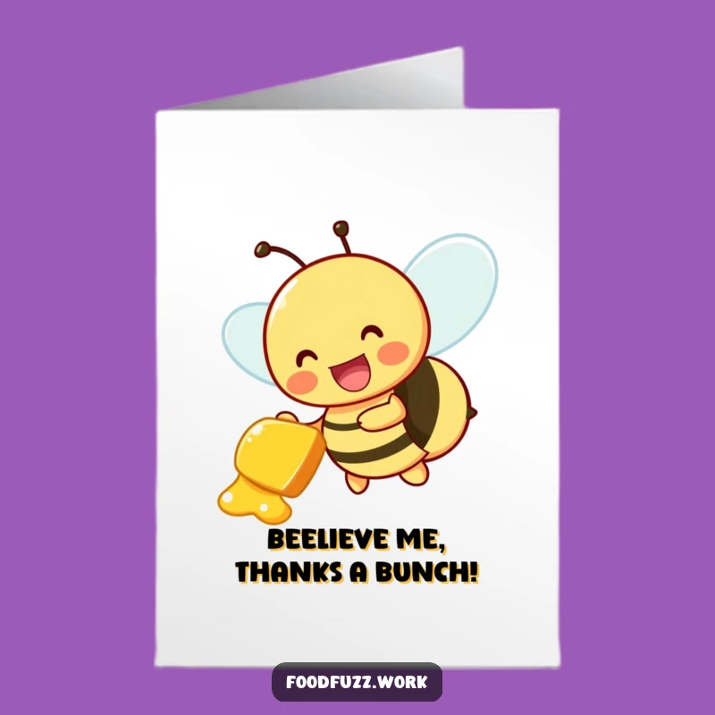 Funny Free Printable Thank You Card: Bee Delivering Sweet Thanks - Downloadable Gift