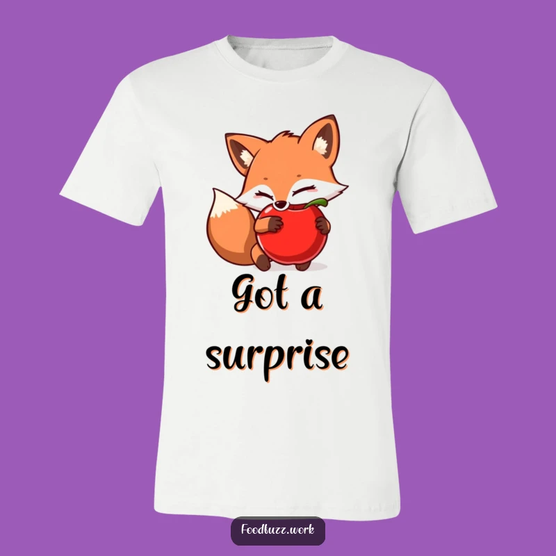 Funny Fox Apple T-Shirt: Secret Keeper, Cheeky and Humorous Apparel