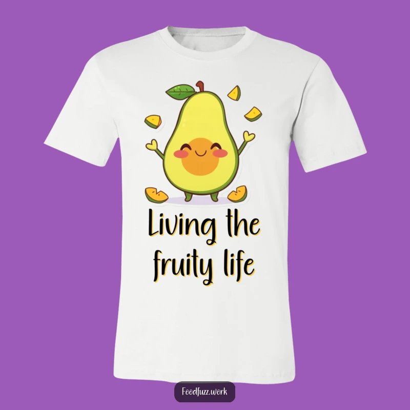 Funny Avocado Juggling T-Shirt: Happy Fruit Slices Humor Gift