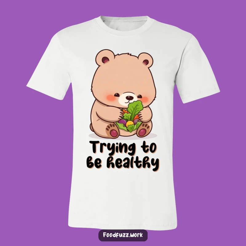 Funny Bear Cub Salad T-Shirt: Cute Healthy Eating Humor Tee, Perfect Funny Gift