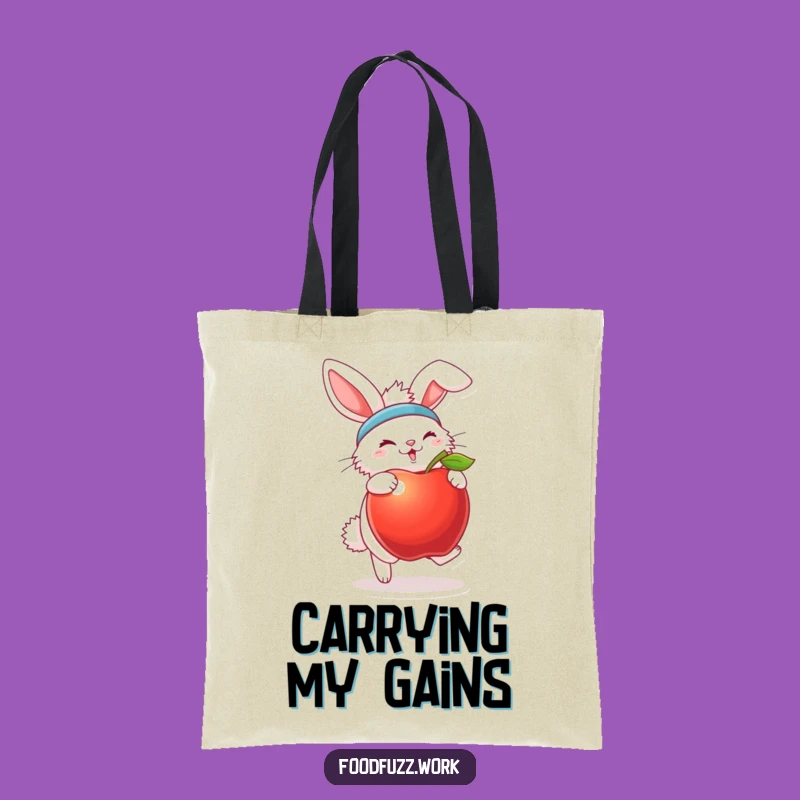 Funny Bunny Fitness Tote Bag: Gym Humor Accessory, Ideal Funny Gift
