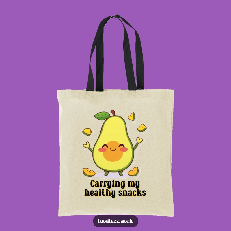 Funny Avocado Juggling Tote Bag: Happy Fruit Slices Carryall